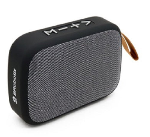 BOCINA BLUETOOTH - INALAMBRICA, RECARGABLE, STEREO C/RADIO FM, LECTOR USB Y MICRO USB, PORTATIL, ANTIDESLIZANTE, NEGRO/GRIS, C/CORREA, BROBOTIX 136469 BOCINA BLUETOOTH - INALAMBRICA, RECARGABLE, STEREO C/RADIO FM, LECTOR USB Y MICRO USB, PORTATIL, ANTIDESLIZANTE, NEGRO/GRIS, C/CORREA, BROBOTIX 136469